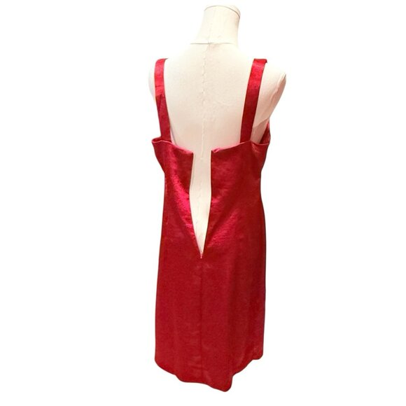 NWT Y2K Babydoll Red Satin Sleeveless Holiday Womens Dress Size 12 - Picture 6 of 13